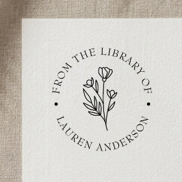 Elegante Flora aus der Bibliothek des Buchzeichens Permastempel