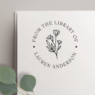 Elegante Flora aus der Bibliothek des Buchzeichens Permastempel