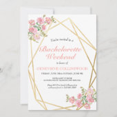 Elegante Flora Bachelorette Wochenende Einladung (Vorderseite)