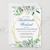 Elegante Flora Bachelorette Wochenende Einladung (Vorderseite)