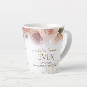 Elegante Flora Beste Großmutter je Gold Glitzer Milchtasse