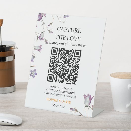 Elegante Flora Capture the Liebe Wedding Sign Sockelschild (In SItu)