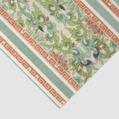 Elegante Flora Chinoiserie Vintag Jade Seidenpapier (Ausschnitt)