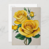 Elegante Flora Gelbe Rose Postkarte (Vorne/Hinten)