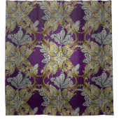 Elegante Flora Golden elemenT Lilac Hintergrund Duschvorhang (Vorderseite)