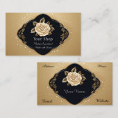 Elegante Flora Goldene Rose Visitenkarte (Vorne/Hinten)