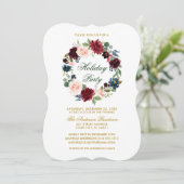 Elegante Flora Holiday Party Bracket G Einladung (Stehend Vorderseite)