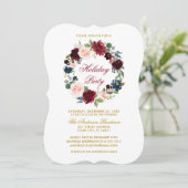 Elegante Flora Holiday Party Bracket R Einladung (Stehend Vorderseite)