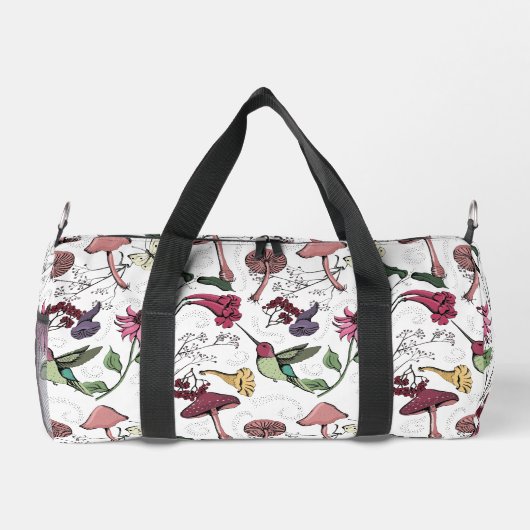 Elegante Flora Hummingbird Nature Duffle Bag (Rückseite)