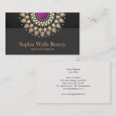 Elegante Flora,l Gold und Lila Visitenkarte (Vorne/Hinten)