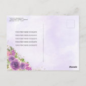 Elegante Flora Light Lila Postkarte (Rückseite)