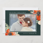 Elegante Flora mit Foto Hochzeit Speichern Sie das Save The Date (Vorderseite)