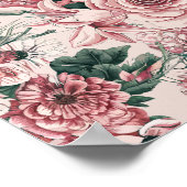 Elegante Flora mit Rose, Lilien und Chrysanthem Poster (Ecke)