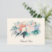 Elegante Flora Moderne Blume Bouquet Dankeskarte (Stehend Vorderseite)