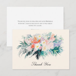 Elegante Flora Moderne Blume Bouquet Dankeskarte
