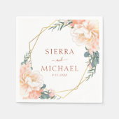 Elegante Flora Peach Serviette (Vorderseite)