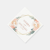 Elegante Flora Peach Serviette (Ecke)