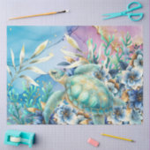 Elegante Flora Sea Turtle Decoupage Seidenpapier (Basteln)