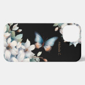 Elegante Flora und Butterfly iPhone Hülle (Rückseite (Horizontal))