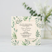 Elegante Flora und Fauna Rahmen Creme Wedding Einladung (Stehend Vorderseite)