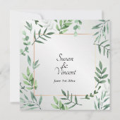 Elegante Flora und Fauna Touch der Silberhochzeit Einladung (Rückseite)