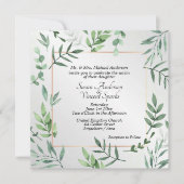 Elegante Flora und Fauna Touch der Silberhochzeit Einladung (Vorderseite)