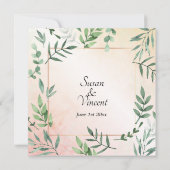 Elegante Flora und Fauna Touch Peach Wedding Einladung (Rückseite)