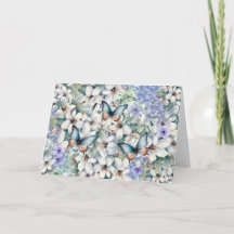 Elegante Flora und Schmetterlinge Muttertagskarte