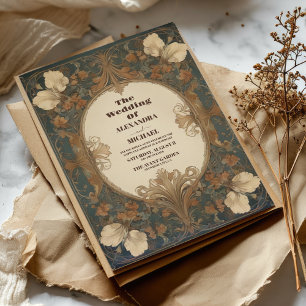 Elegante Flora Vintage Art Nouveau Hochzeit Einladung