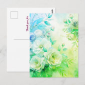 Elegante Flora Wasserfarbe Danke Karte Custom (Vorne/Hinten)