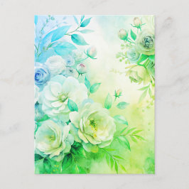 Elegante Flora Wasserfarbe Danke Karte Custom