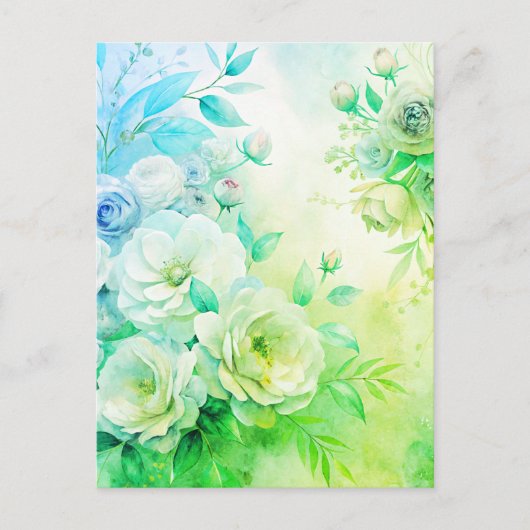 Elegante Flora Wasserfarbe Danke Karte Custom (Vorderseite)