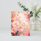 Elegante Flora Wasserfarbe Danke Karte Custom (Stehend Vorderseite)