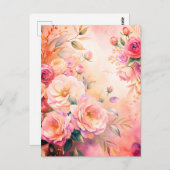 Elegante Flora Wasserfarbe Danke Karte Custom (Vorne/Hinten)