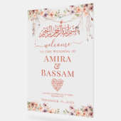 Elegante FloraI Wildblume Islamische Paare Hochzei Acrylschild (Winkel)