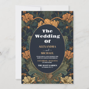 Elegante floral Art Nouveau Hochzeit Einladung