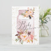 Elegante Floral Baby Shower Einladung (Stehend Vorderseite)