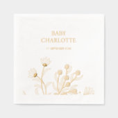 Elegante Floral Baby Shower Servietten Mit Folie (Vorderseite)