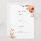 Elegante Floral Bachelorette Wochenende Einladung (Rückseite)