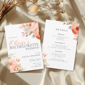 Elegante Floral Bachelorette Wochenende Einladung