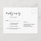 Elegante Floral Beach Summer Sunset Wedding RSVP Ankündigungspostkarte (Rückseite)