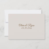 Elegante Floral Beige Response Card RSVP Karte (Rückseite)