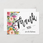 Elegante Floral Blooms Bouquet Wohnung Dankeschön Dankeskarte (Vorne/Hinten)