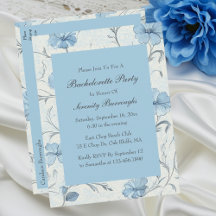 Elegante Floral Blue Country Garden Bachelorette