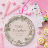 Elegante Floral Boho Gender Neutral Baby Shower Pappteller (Party)