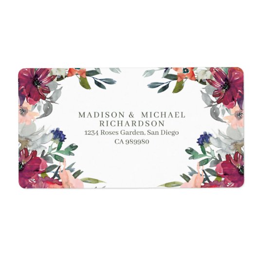 Elegante Floral Boho Hochzeit im Herbst Rücksendea (Vorne)