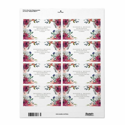 Elegante Floral Boho Hochzeit im Herbst Rücksendea (Vorne)