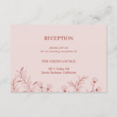 Elegante Floral Boho Hochzeitsempfehlung Begleitkarte (Vorderseite)