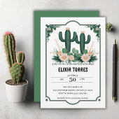Elegante floral Boho Moderne Cactus Baby Shower Einladung
