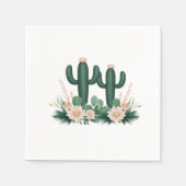 Elegante floral Boho Moderne Cactus Baby Shower Serviette (Vorderseite)